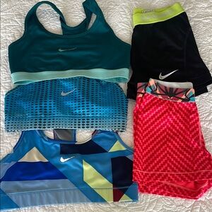 Set of Nike Women's Sports Bras and Nike Pro Shorts